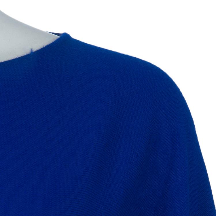 Pre Owned Hermes Blue Batwing Sleeve Cashmere Sweater S