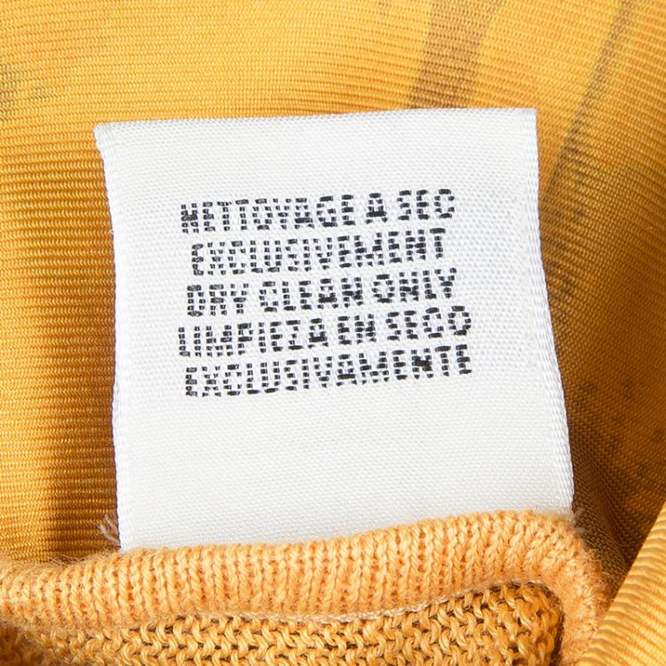 Pre Owned Hermes Orange Printed Silk Wool Dress OS