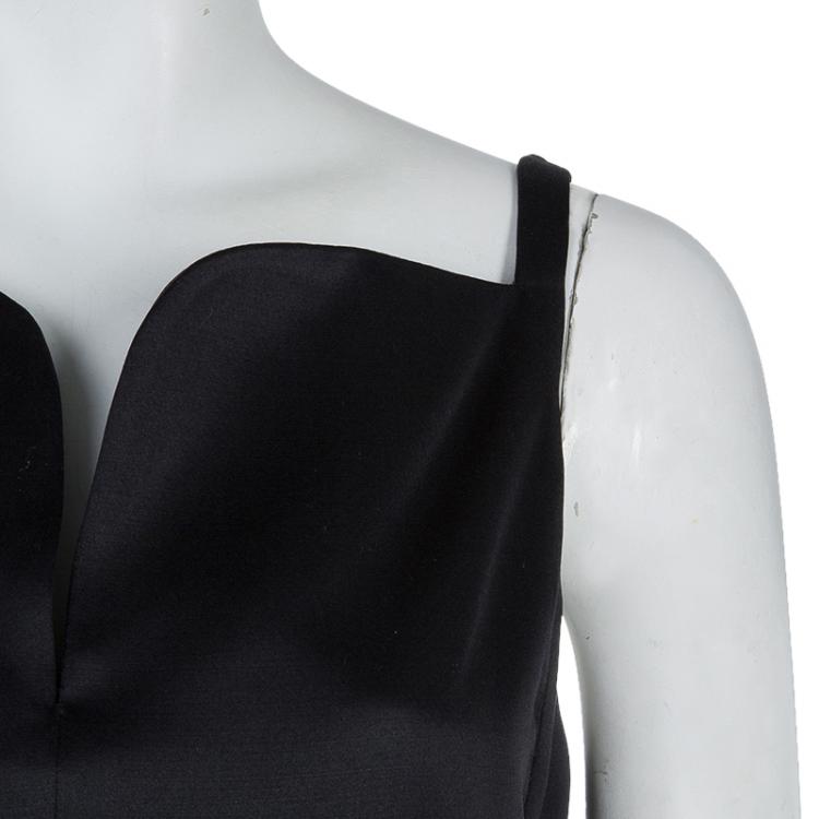 Pre Owned Hermes Black Silk Fitted Sleeveless Dress S