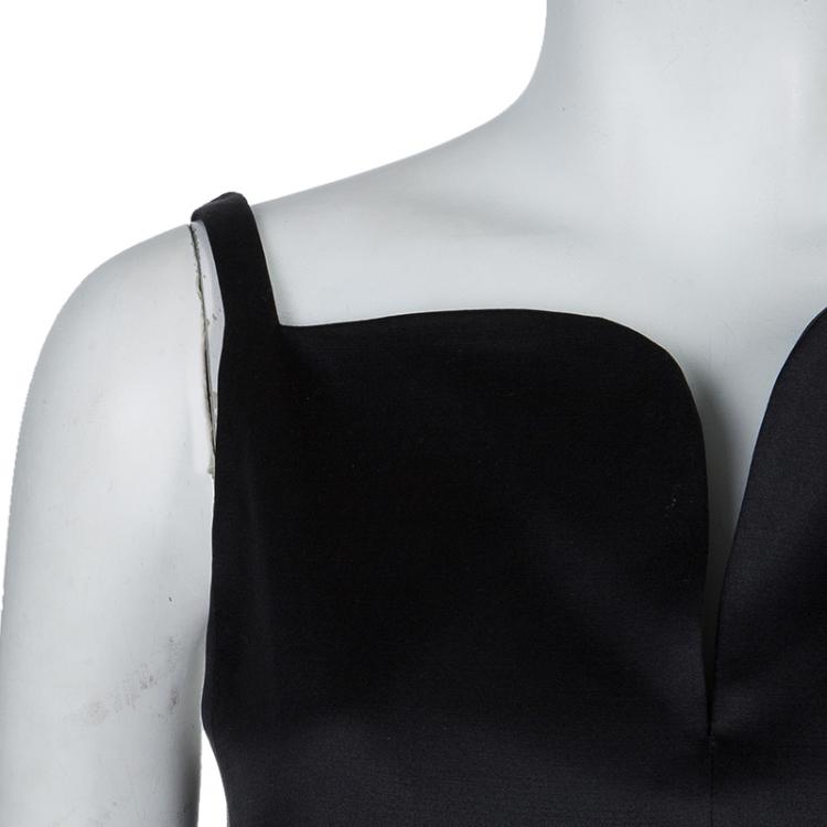 Pre Owned Hermes Black Silk Fitted Sleeveless Dress S