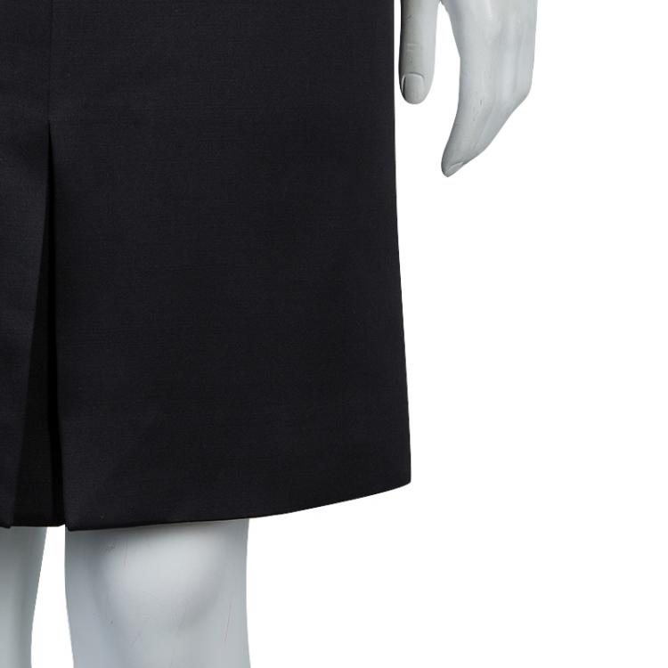 Pre Owned Hermes Black Silk Fitted Sleeveless Dress S