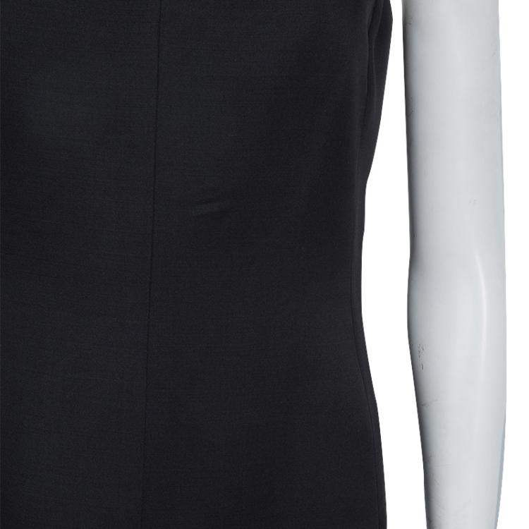 Pre Owned Hermes Black Silk Fitted Sleeveless Dress S