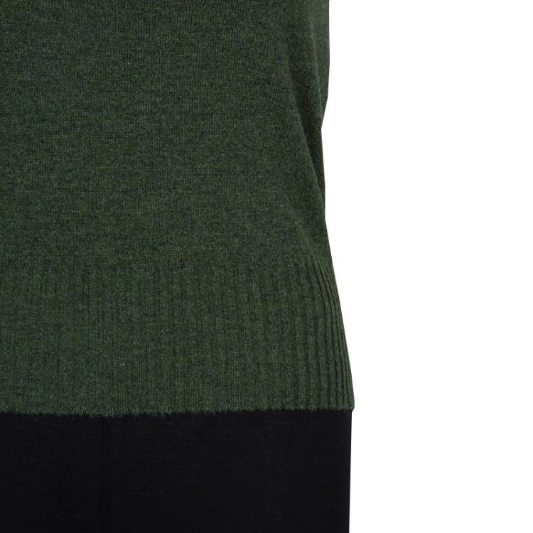 Pre Owned Hermes Olive Green Cashmere Sleeveless Sweater Vest S