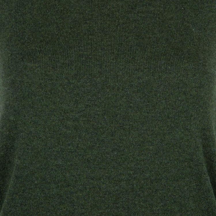 Pre Owned Hermes Olive Green Cashmere Sleeveless Sweater Vest S