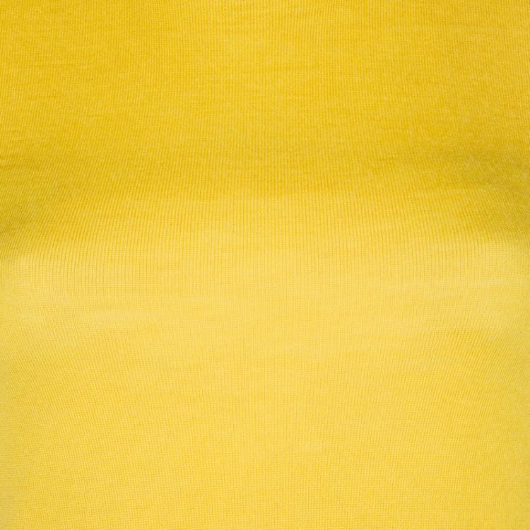 Pre Owned Hermes Canary Yellow Cashmere Knit Top S
