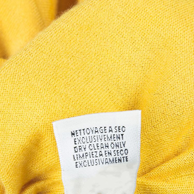 Pre Owned Hermes Canary Yellow Cashmere Knit Top S