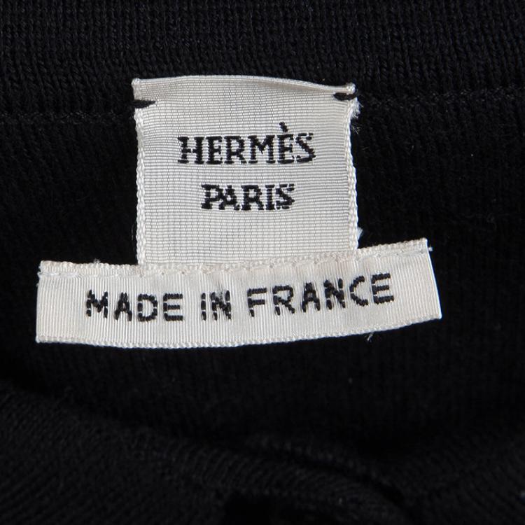 Pre Owned Hermes Silk Knit Print Cardigan M