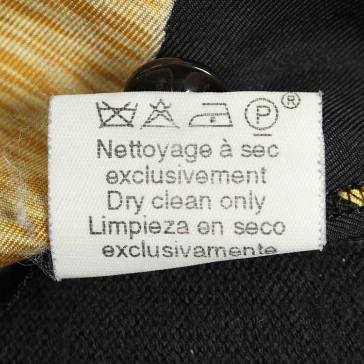 مملوكة مسبقًا Hermes Black Baroque Print Silk Shirt M