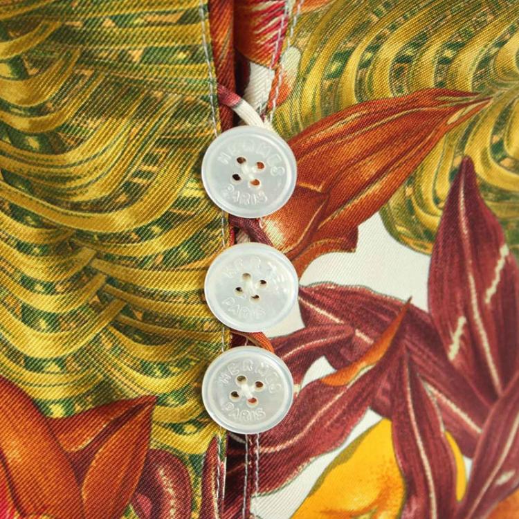 Pre Owned Hermes Multiprint Silk Sleeveless Waistcoat M