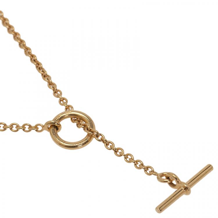 Pre Owned Hermes Farandole Yellow Gold Lariat Necklace