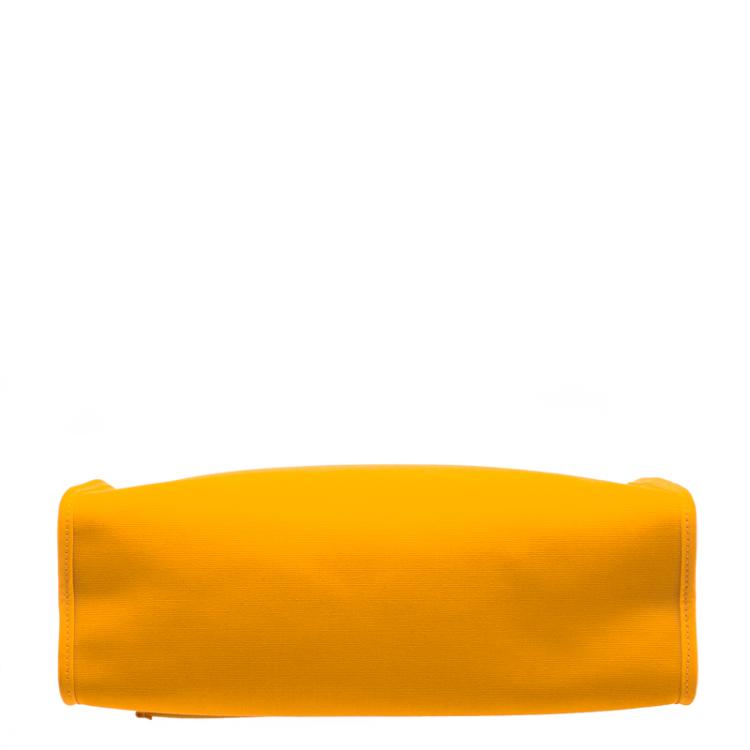 Pre Owned Hermes Jaune Dor Yellow Canvas and Leather Herbag Zip 31 Bag