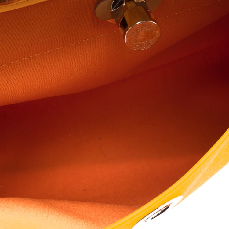Pre Owned Hermes Jaune Dor Yellow Canvas and Leather Herbag Zip 31 Bag