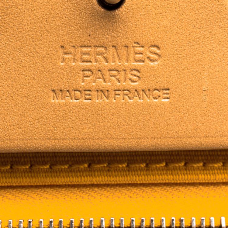 Pre Owned Hermes Jaune Dor Yellow Canvas and Leather Herbag Zip 31 Bag