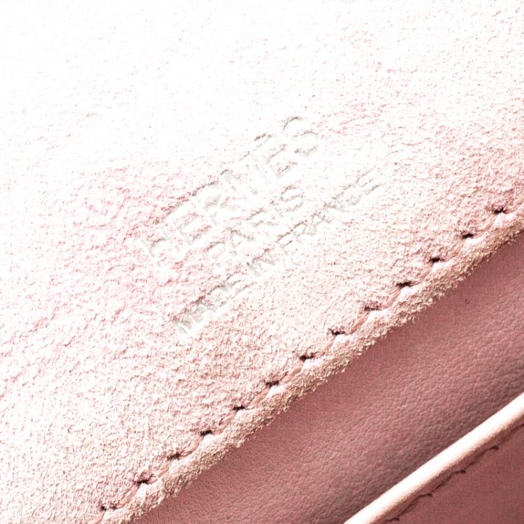 Pre Owned Hermes Lilac Suede Palladium Hardware Kelly Longue Clutch 34cm