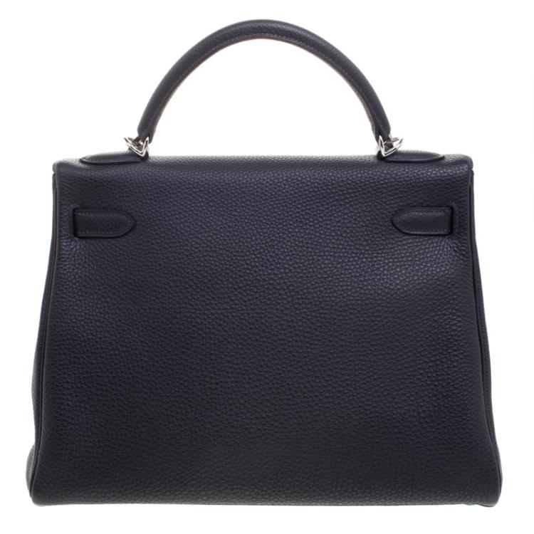Pre Owned Hermes Graphite Togo Palladium Hardware Kelly Retourne 32 Bag