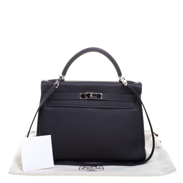 Pre Owned Hermes Graphite Togo Palladium Hardware Kelly Retourne 32 Bag