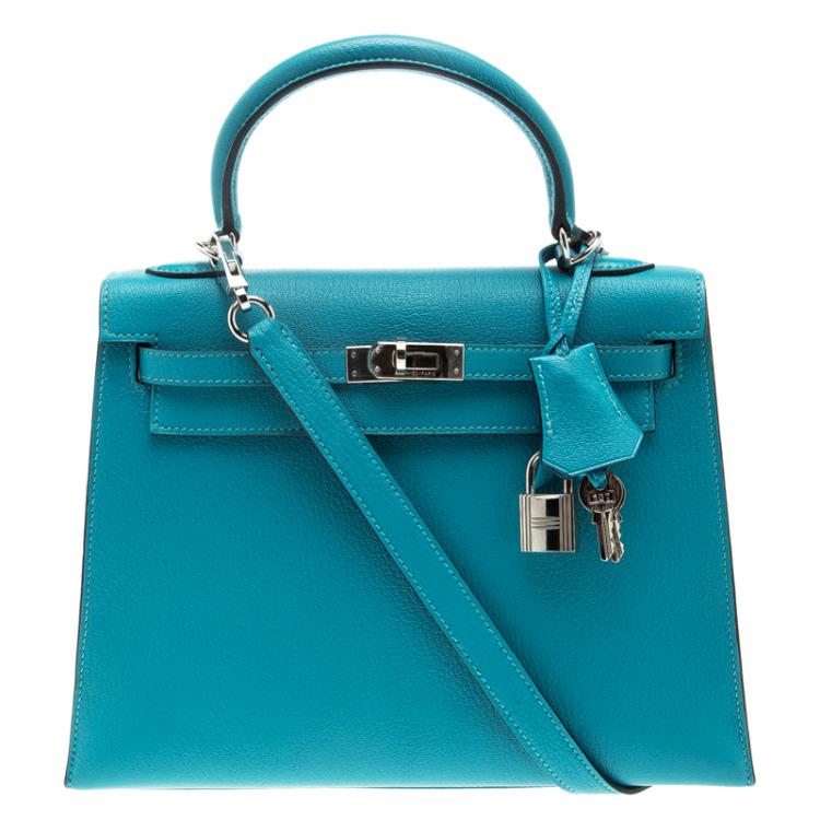 Hermès Kelly Sellier 25 Blue Paon Chevre GHW Bag – ZAK BAGS ©️