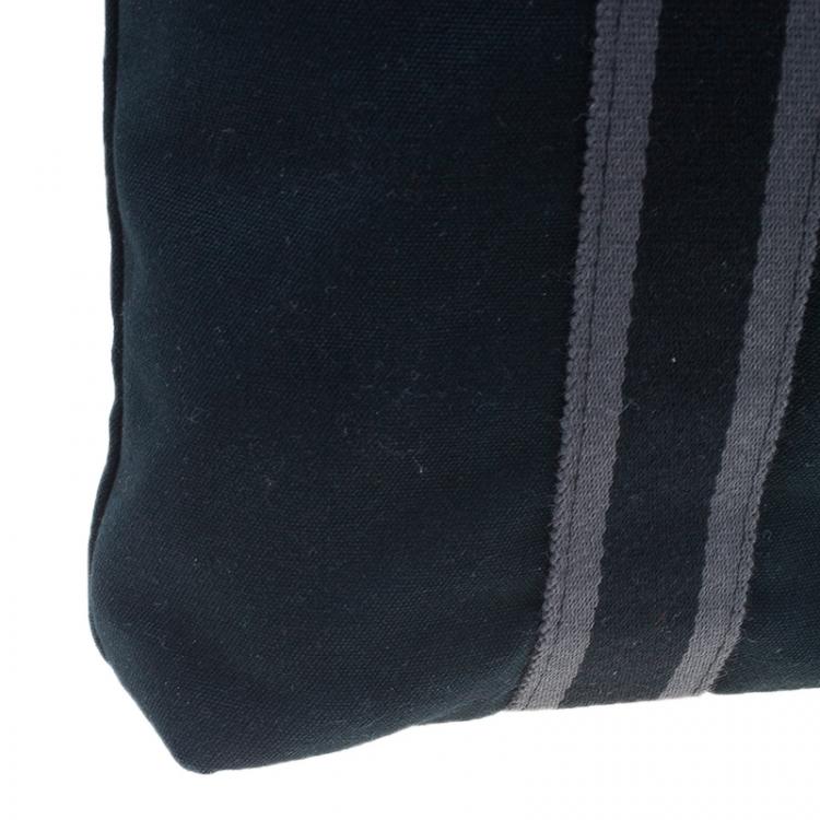 Pre Owned Hermes Black Canvas Fourre-Tout Shopping Bag Tote