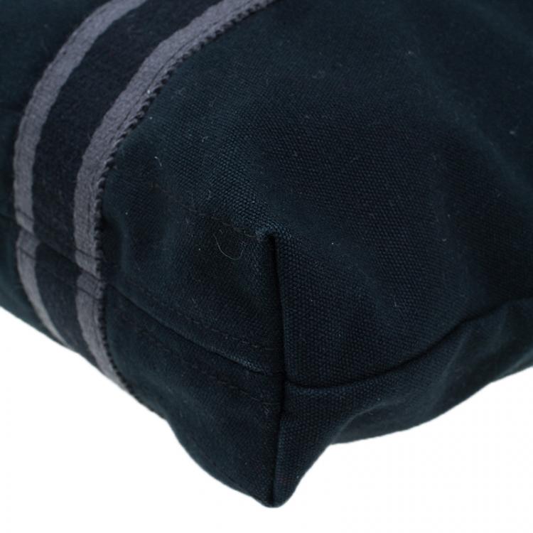 Pre Owned Hermes Black Canvas Fourre-Tout Shopping Bag Tote