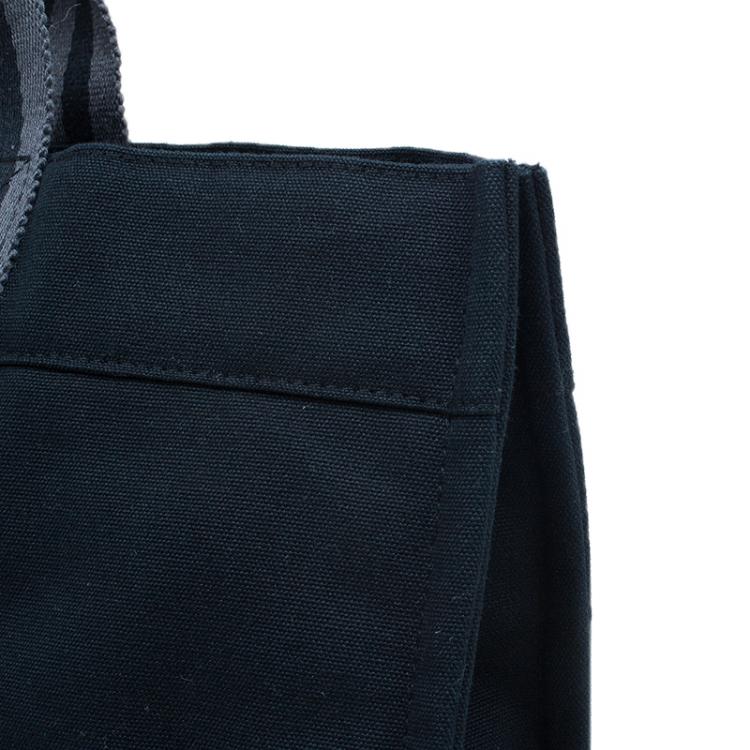 Pre Owned Hermès Black Grey Canvas Fourre-tout Tote