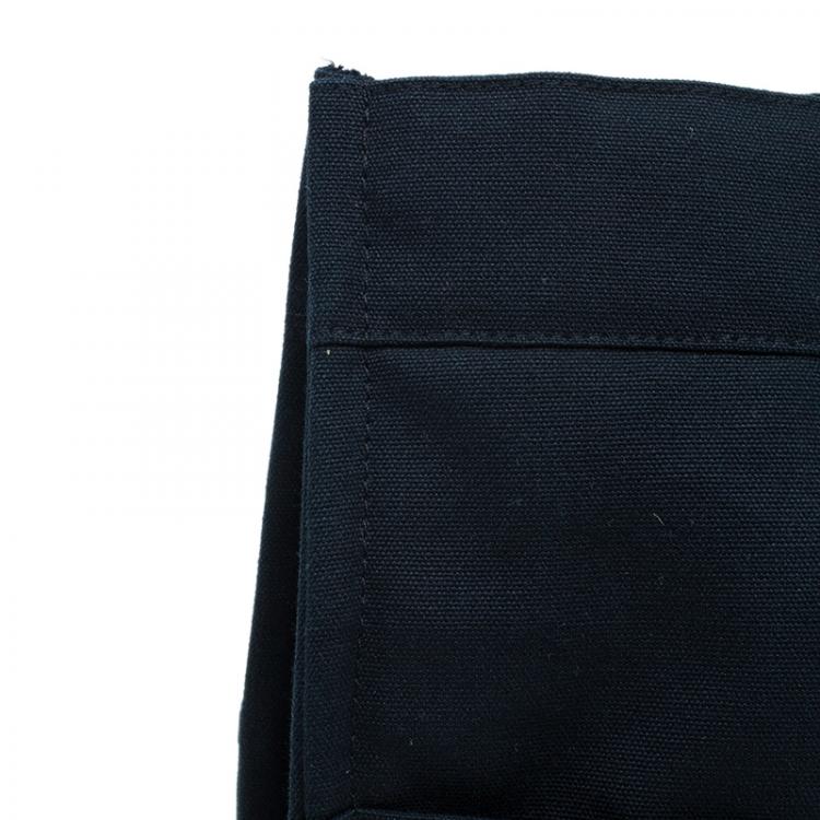 Pre Owned Hermès Black Grey Canvas Fourre-tout Tote
