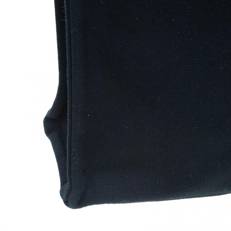 Pre Owned Hermès Black Grey Canvas Fourre-tout Tote
