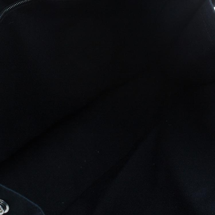 Pre Owned Hermès Black Grey Canvas Fourre-tout Tote