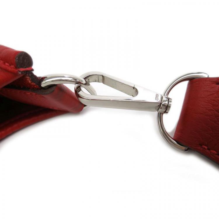Pre Owned Hermes Rouge Casaque Togo Evelyne PM I