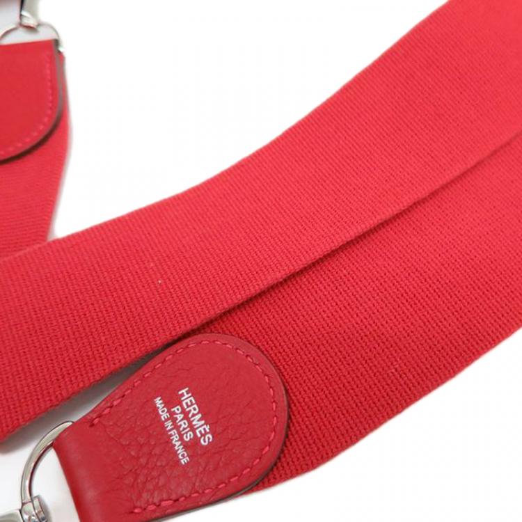 Pre Owned Hermes Rouge Casaque Togo Evelyne PM I