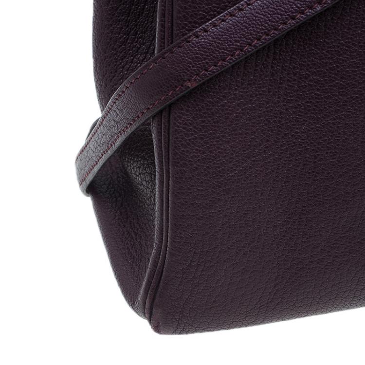 Pre Owned Hermes Purple Leather Palladium Hardware Kelly 35