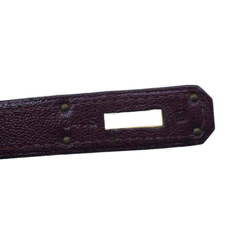 Pre Owned Hermes Purple Leather Palladium Hardware Kelly 35