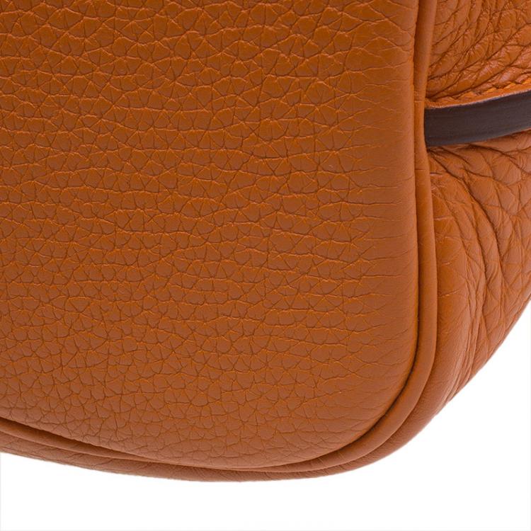 Pre Owned Hermes Orange Togo Leather Gold Hardware So Kelly 26 cm Bag