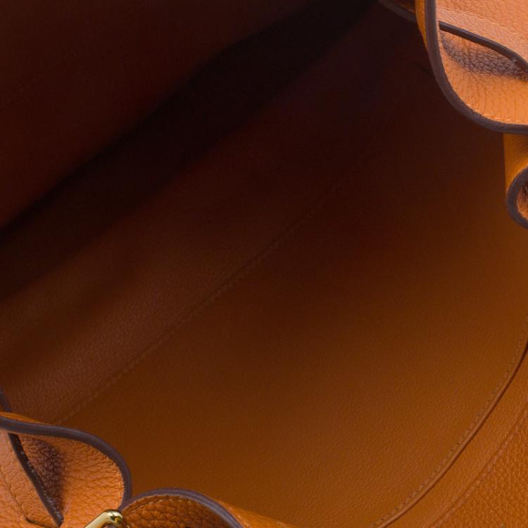 Pre Owned Hermes Orange Togo Leather Gold Hardware So Kelly 26 cm Bag