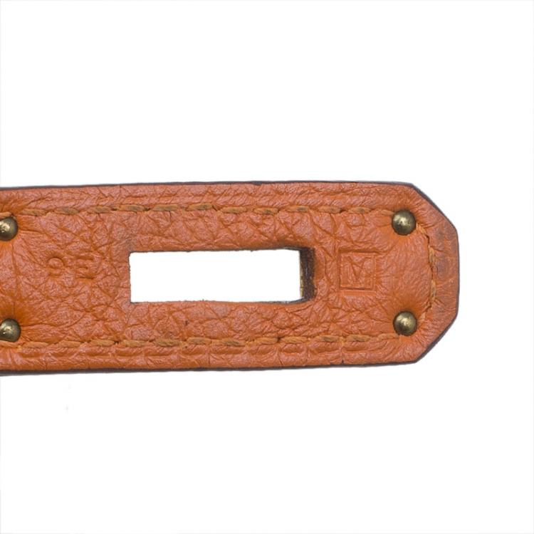 Pre Owned Hermes Orange Togo Leather Gold Hardware So Kelly 26 cm Bag