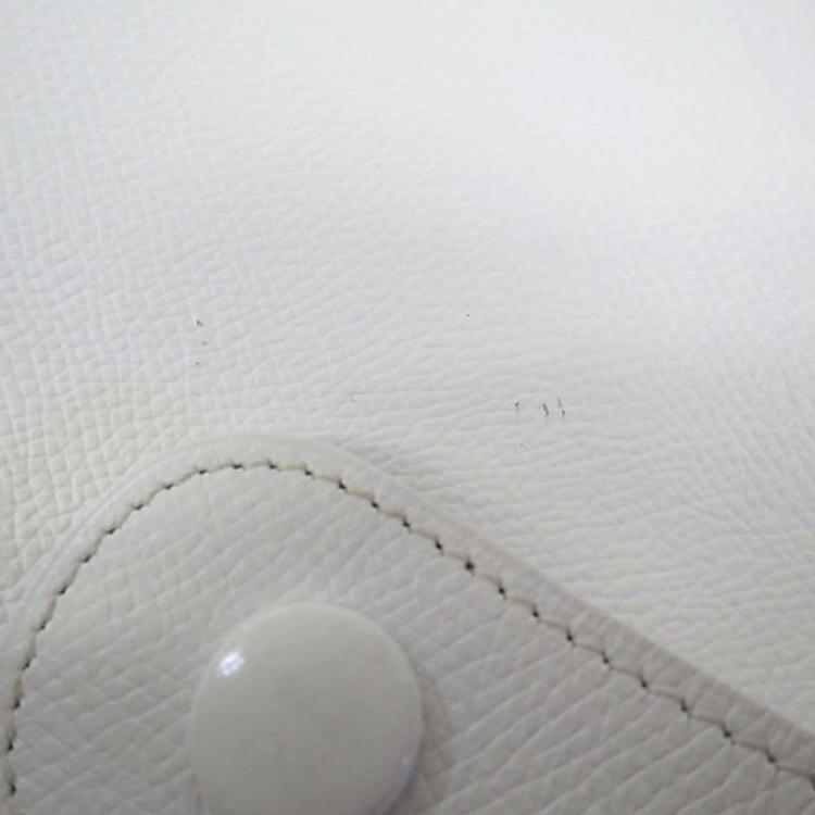 Pre Owned Hermes White Epsom Leather Evelyne I PM Messenger Bag