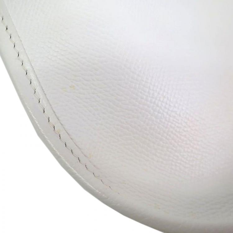Pre Owned Hermes White Epsom Leather Evelyne I PM Messenger Bag
