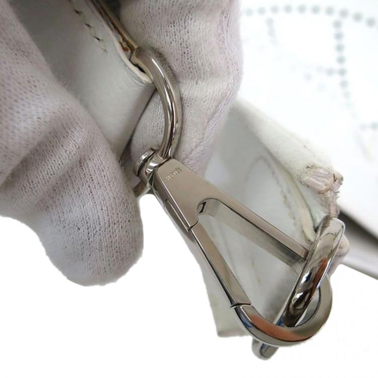Pre Owned Hermes White Epsom Leather Evelyne I PM Messenger Bag