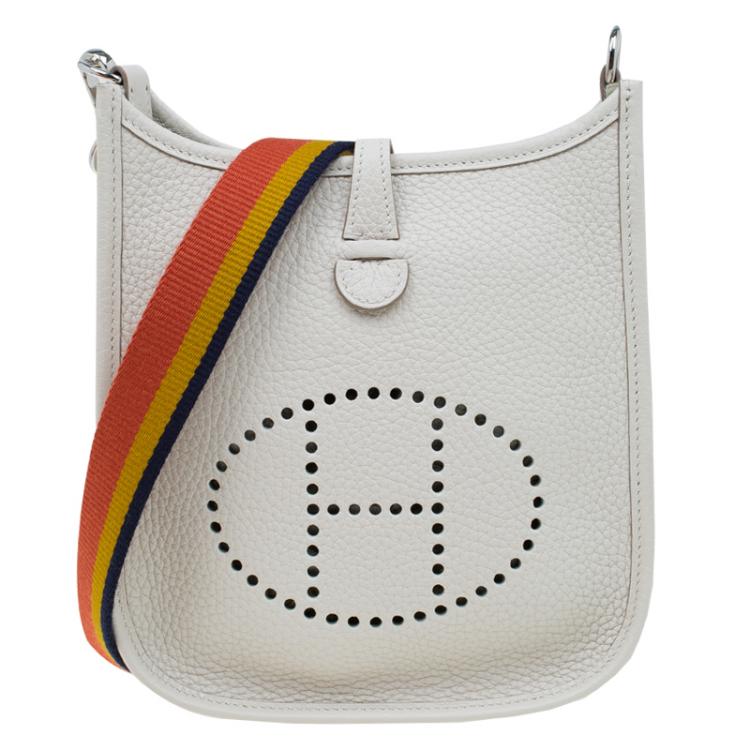 Pre Owned Hermes Ivory Clemence Leather Evelyne II TPM Bag