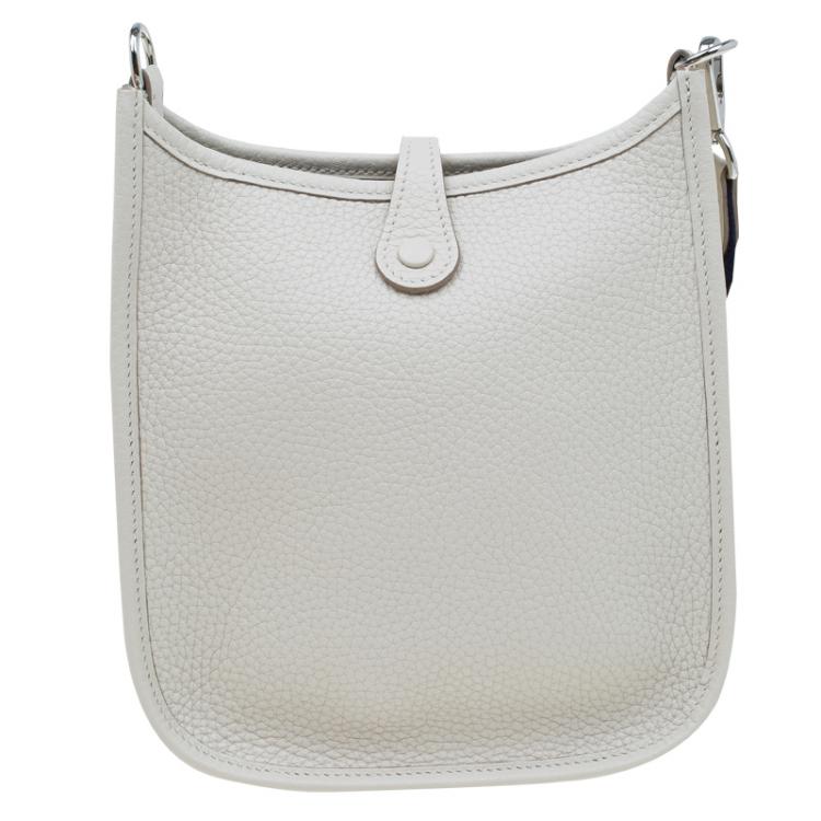 Pre Owned Hermes Ivory Clemence Leather Evelyne II TPM Bag