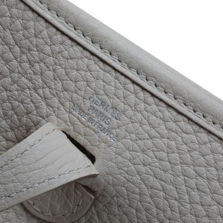Pre Owned Hermes Ivory Clemence Leather Evelyne II TPM Bag