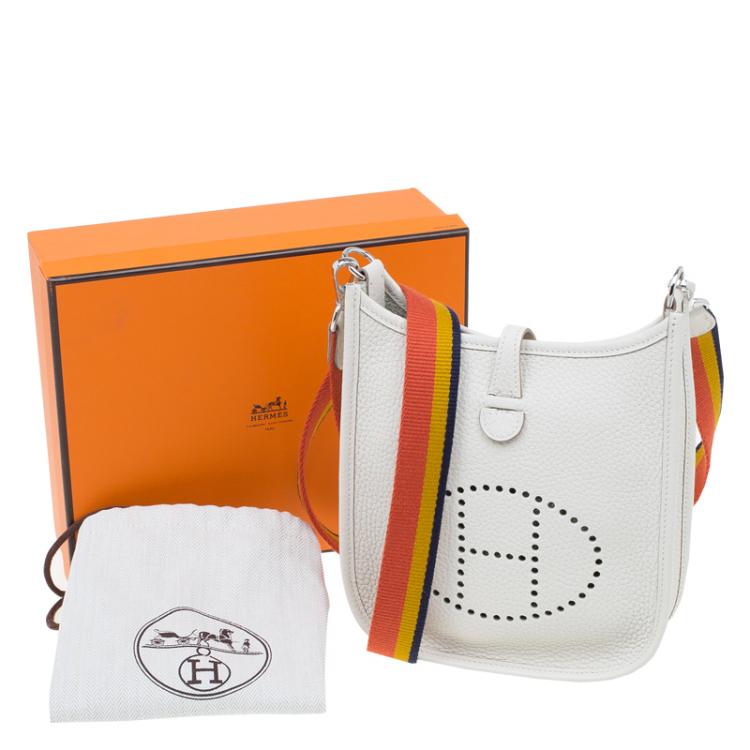 Pre Owned Hermes Ivory Clemence Leather Evelyne II TPM Bag