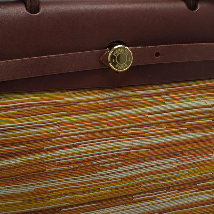Pre Owned Hermes Multicolor Canvas and Leather Vibrato 2 in 1 Herbag 30 cm Bag