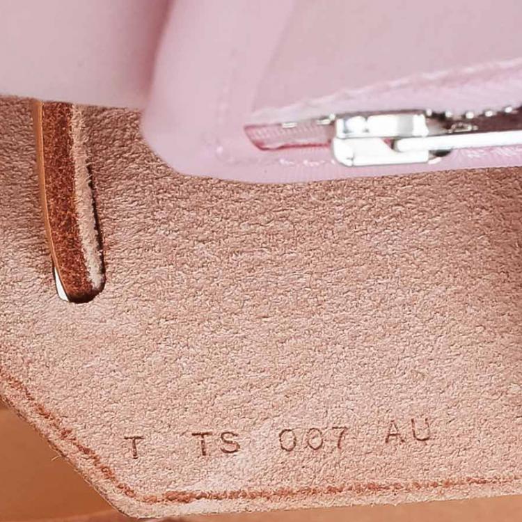 Pre Owned Hermes Pink Canvas Vacheta Leather Herbag Zip 31 Bag