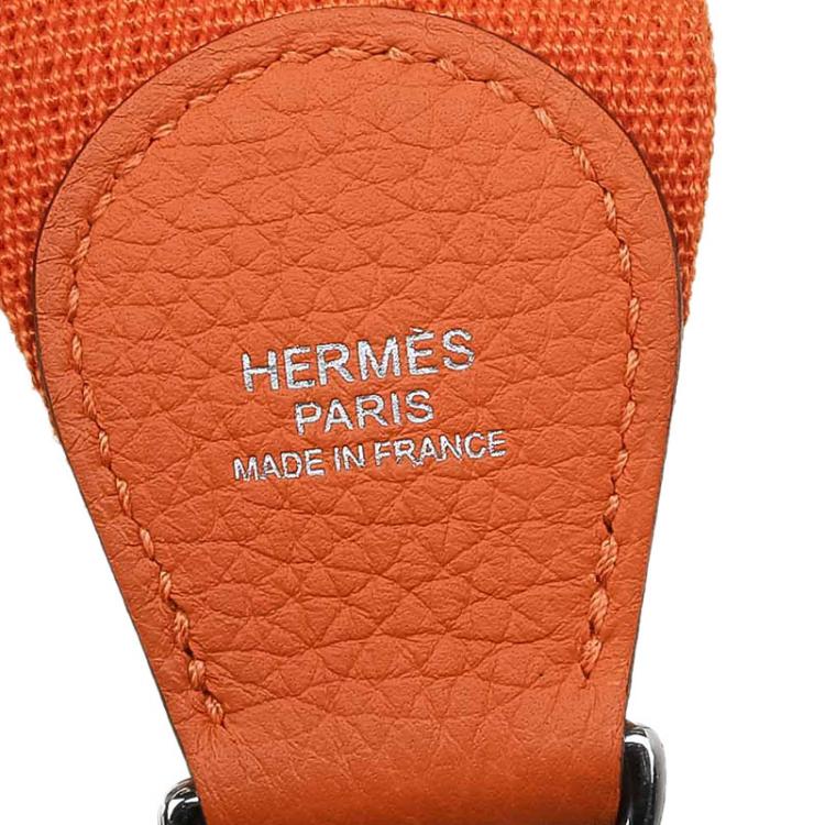 Pre Owned Hermes Orange Clemence Leather Evelyne III GM Bag