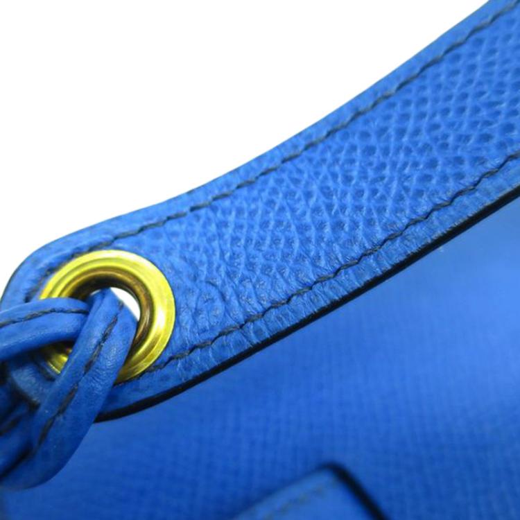 Pre Owned Hermes  Blue Couchevel Pochette Green Bumbag