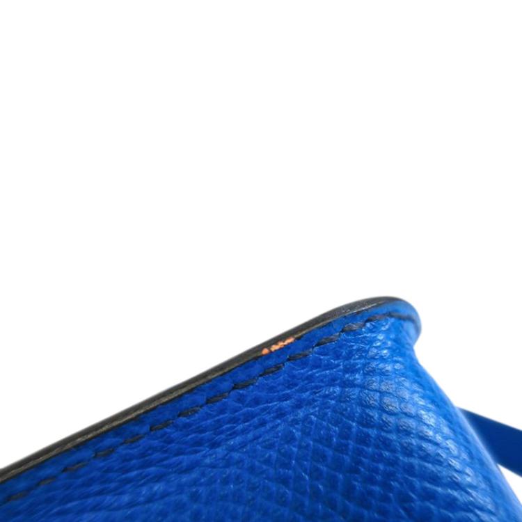 Pre Owned Hermes  Blue Couchevel Pochette Green Bumbag