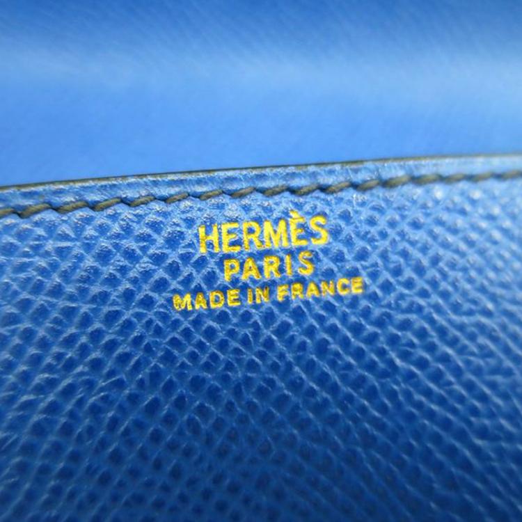 Pre Owned Hermes  Blue Couchevel Pochette Green Bumbag