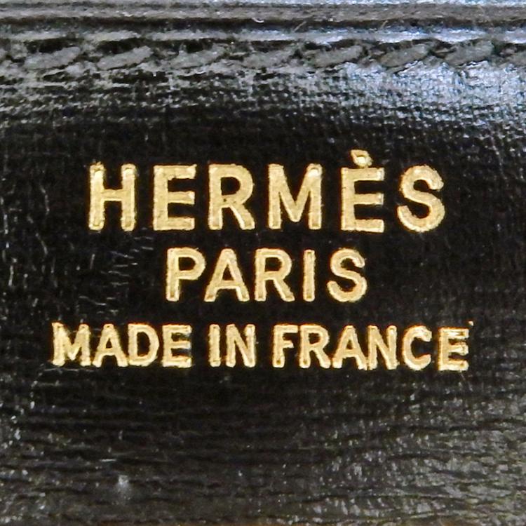 Pre Owned Hermes Black Leather Box Calf Leather Kelly 32 Bag