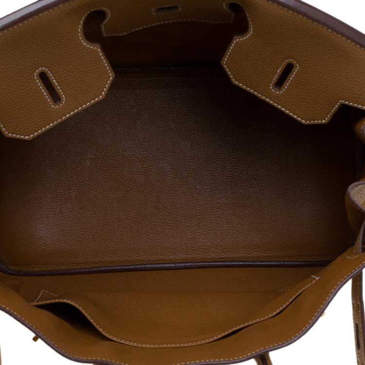 Pre Owned Hermes Cognac Togo Leather Gold Hardware Birkin 35 Bag
