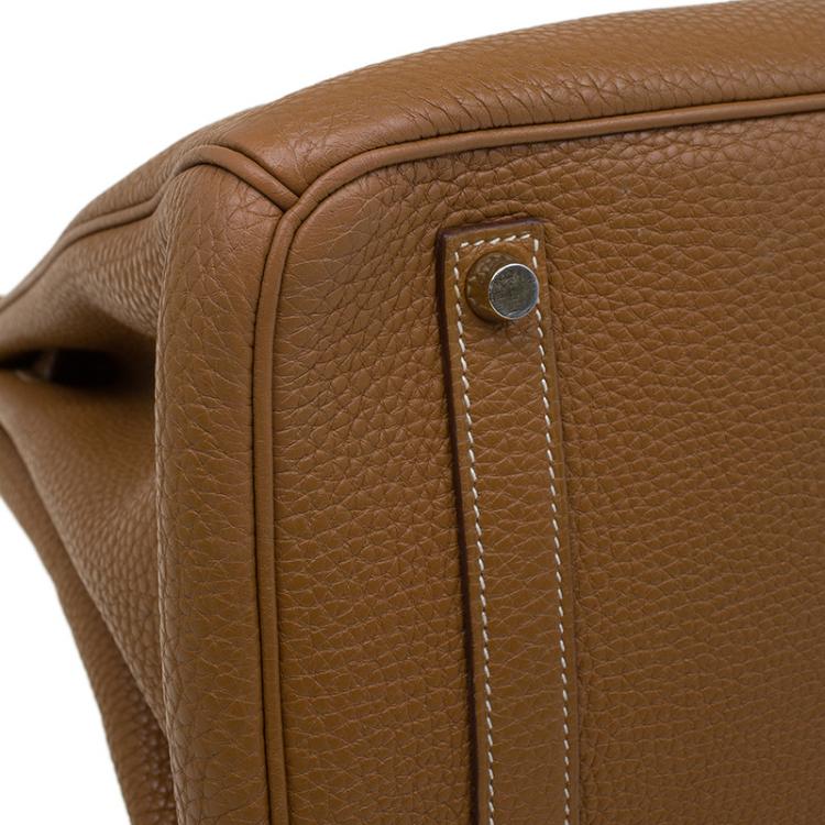 Pre Owned Hermes Cognac Togo Leather Gold Hardware Birkin 35 Bag